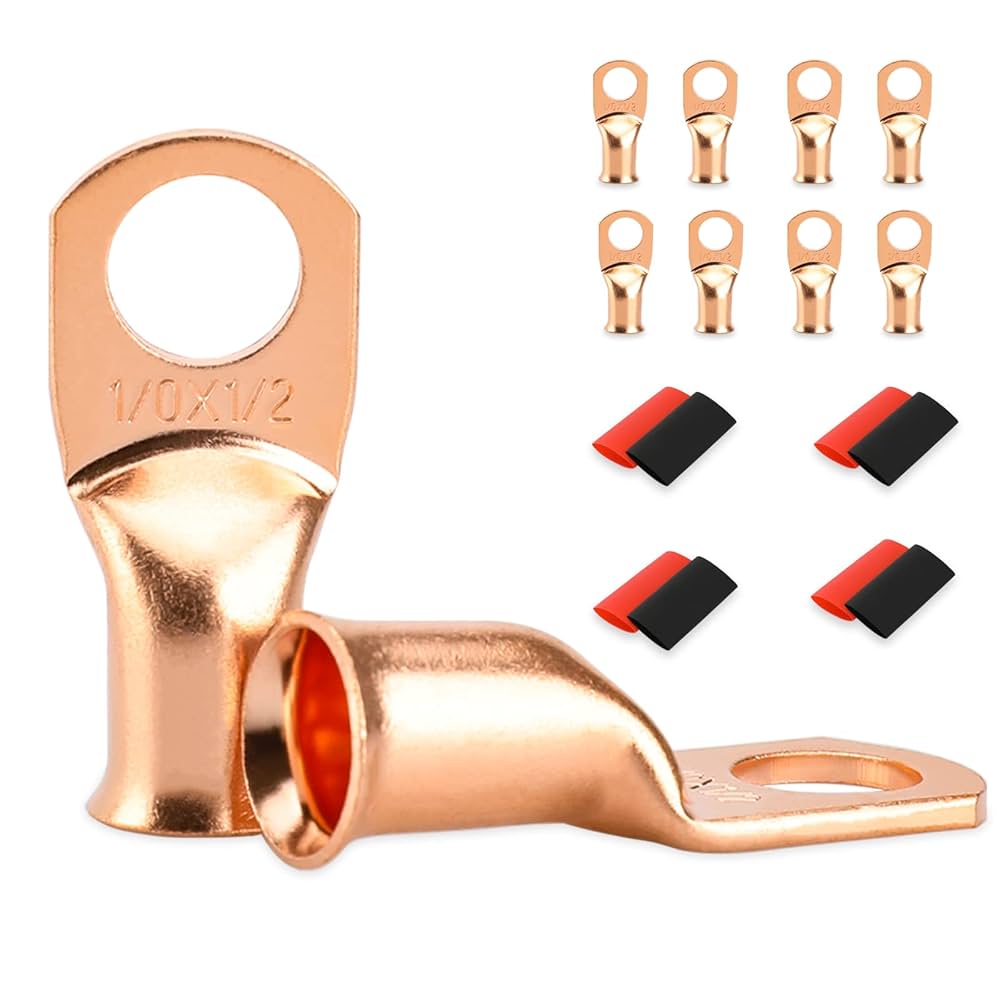 Amliber 150pcs Battery Terminal Connectors, Battery Cable Ends Kit AWG