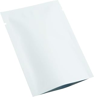 QQ Studio 100 PCS Metallic Mylar Foil Open Top Sealable Bags (8x12cm(3.1x4.7"), 100x White)