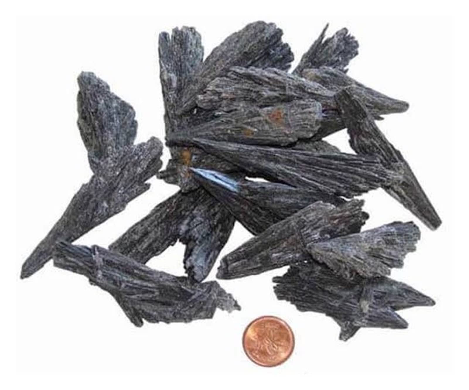 Cristal Naturel Rugueux Cristaux de Cyanite Noire Brute Naturelle Minéral de Cyanite Noire Brute(Wholesale 100g,Small(3-5cm))