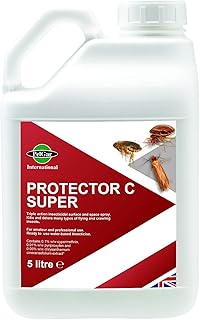 Protector C Triple Action Insecticide 5L Super Professional Indoor Formula Kills Bed Bugs, Ants, Mites, Cockroaches, Fleas, Use On Mattresses, Carpets, Homes, Hospitals, Offices And More