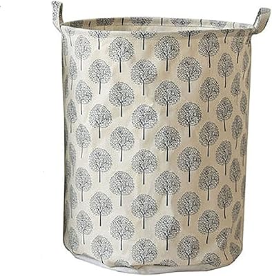 Amazon Duofire ランドリーバスケット 洗濯物用かご 綿麻生地 撥水加工 大容量布製雑貨収納ボックス 折り畳み式収納ボックス 取って付き 丸型 シンプルでおしゃれ収納袋 35cm 45cm No 02 ランドリー収納 オンライン通販