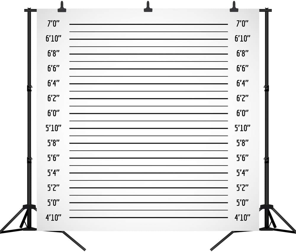 5x7ft Police Lineup Photography Backdrop Black line Mugshot Decor Photo Background for Party Banner Children Game Vinyl Studio Prop
