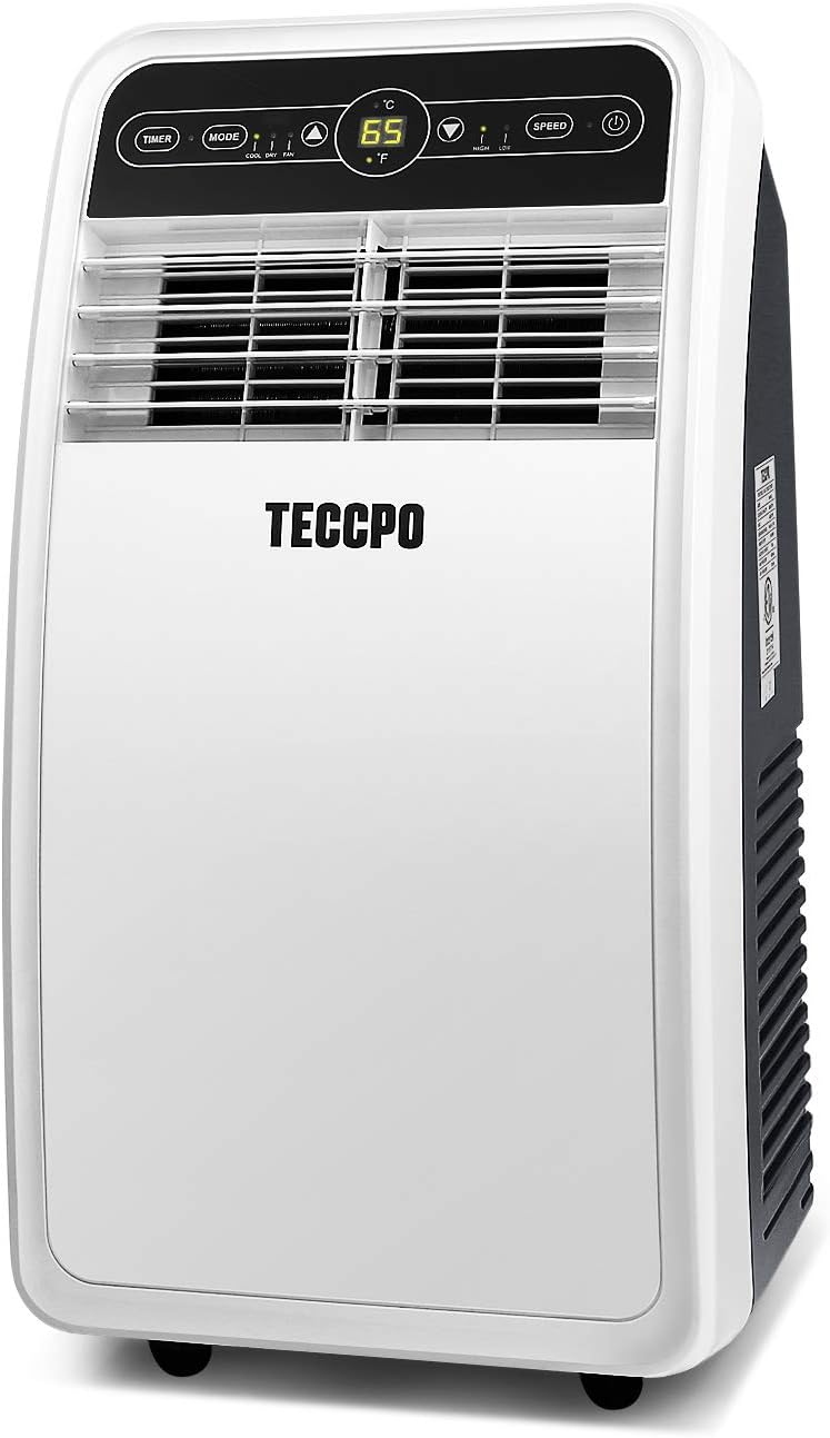 TECCPO Portable Air Conditioner TAK04C, 8000 BTU Portable AC for Rooms up to 200 Sq.Ft, 3-in-1 with Remote Control
