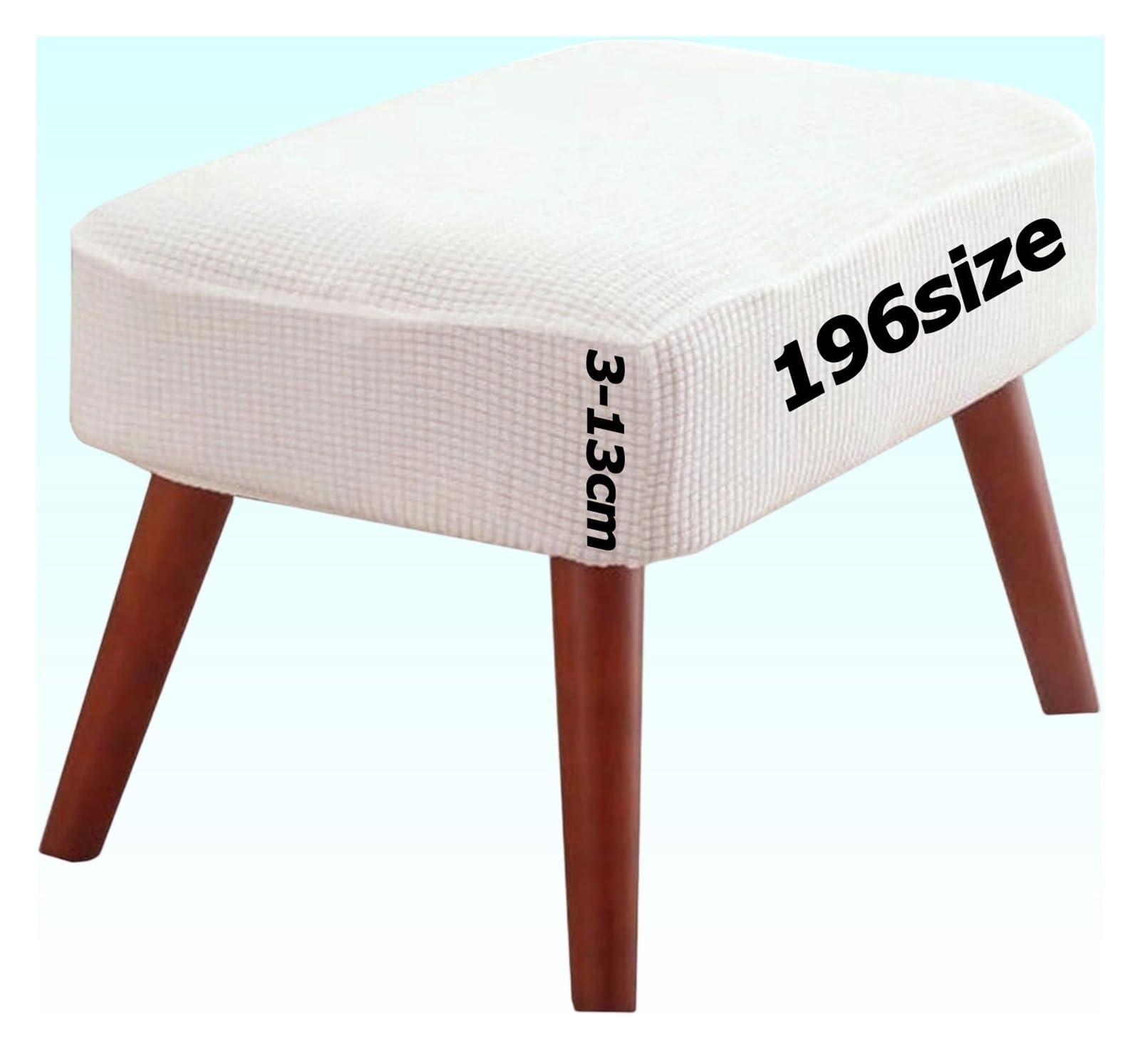 Jacquard Ottoman Footstool Cover Slipcover for Square Rectangle Round Small Large Stretch Fit Bar Footrest Foot Stool Protector Covers with Elastic Bottom Rectangular Customizable(E,45 x 50 cm)