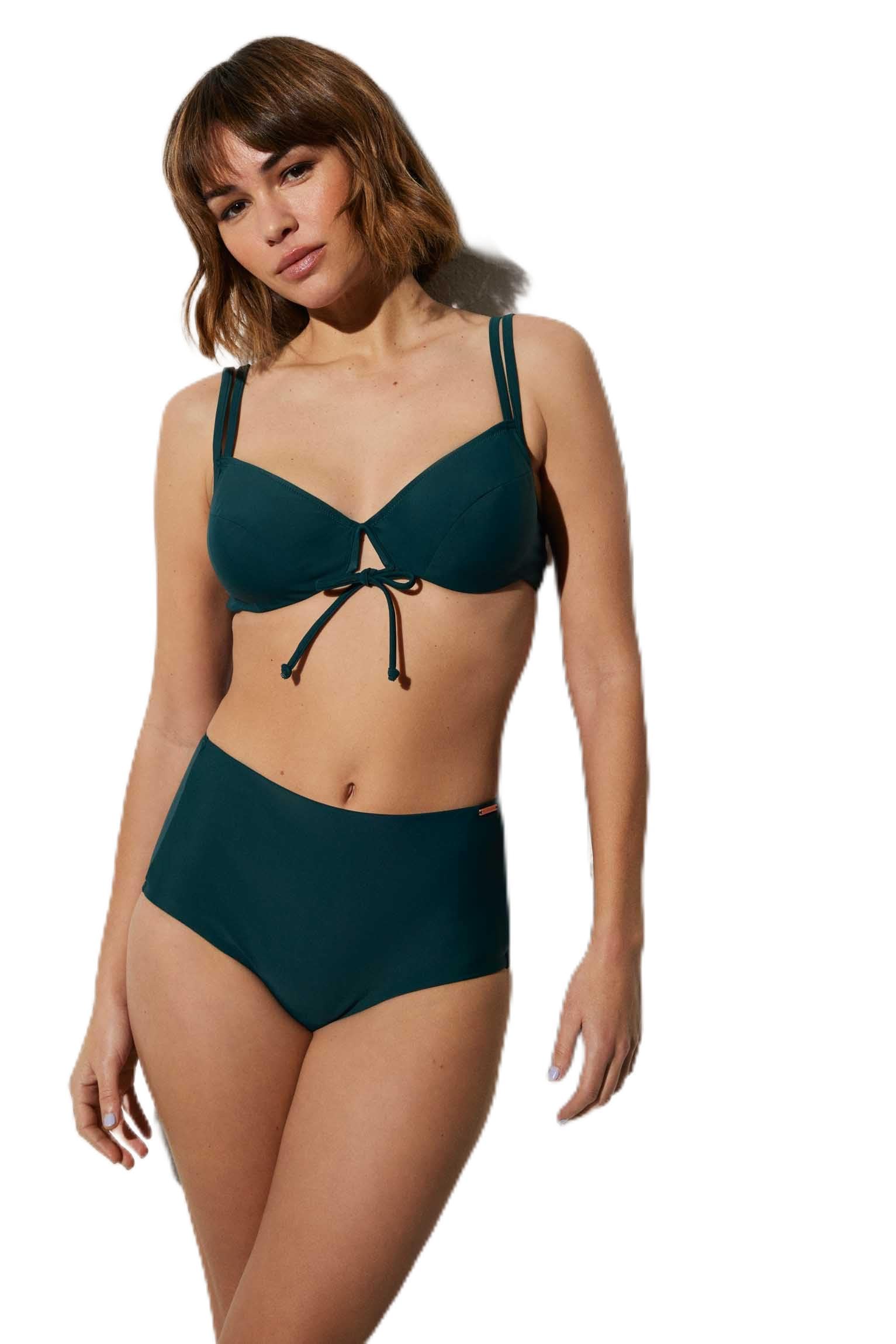 YSABEL MORA Conjunto Bikini con aro Reductor y Braga Alta Verde Botella