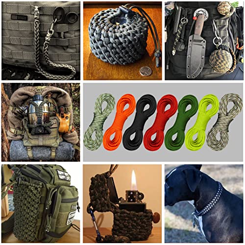 C·wildyfield 550Lb Paracord 100% Nylon Mil-Spec Type Iii Parachute Cord 100', 200'-10 Strand Paracord Rope For Camping, Hiking And Survival #TOP7