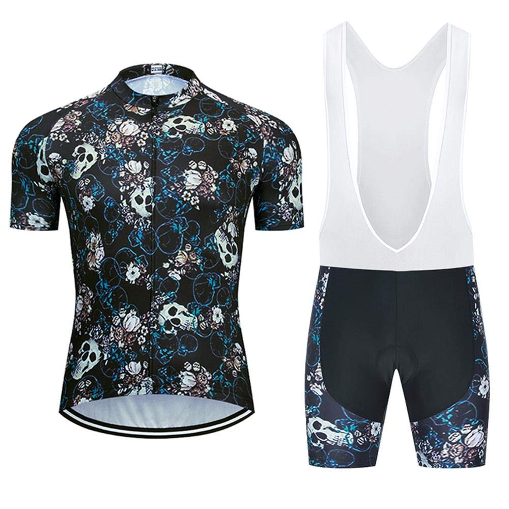 MOXILYN Mens Cycling Jersey MTB Clothes Cycling Kit Bike Shirts and Cycling Bibs Short with 20D Gel Pad Biking Clothing Set