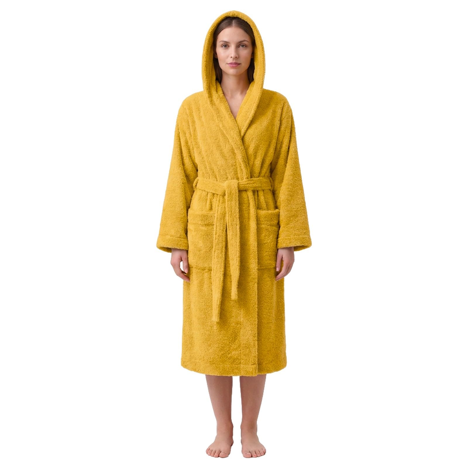PARAMAISON Marte Accappatoio in Cotone Spugna 420 g/m² con Cappuccio – Unisex Uomo Donna, Morbido e Super Assorbente, con Tasche e Cintura, Ideale per Palestra, Piscina e Casa | Salvia XL (52-54) EU