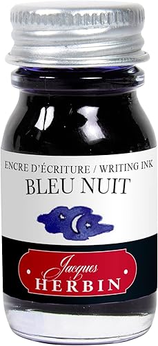 Jacques Herbin - Ref H115/19 - Tinta para pluma estilográfica - Bleu Nuit - Botella de 0.3 fl oz
