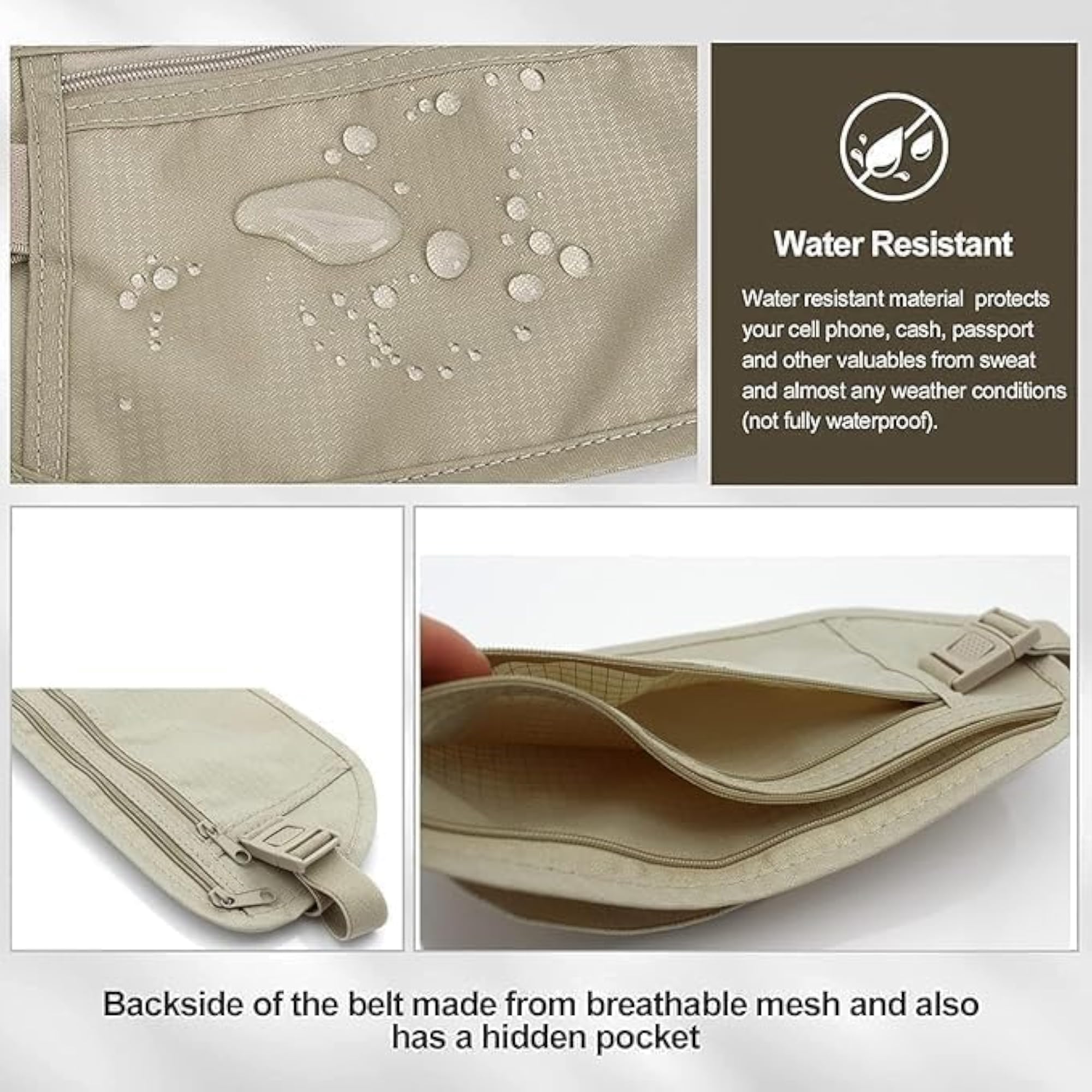 Travel Waist Pouch for Men Women, RFID Blocking Security Belt Bag