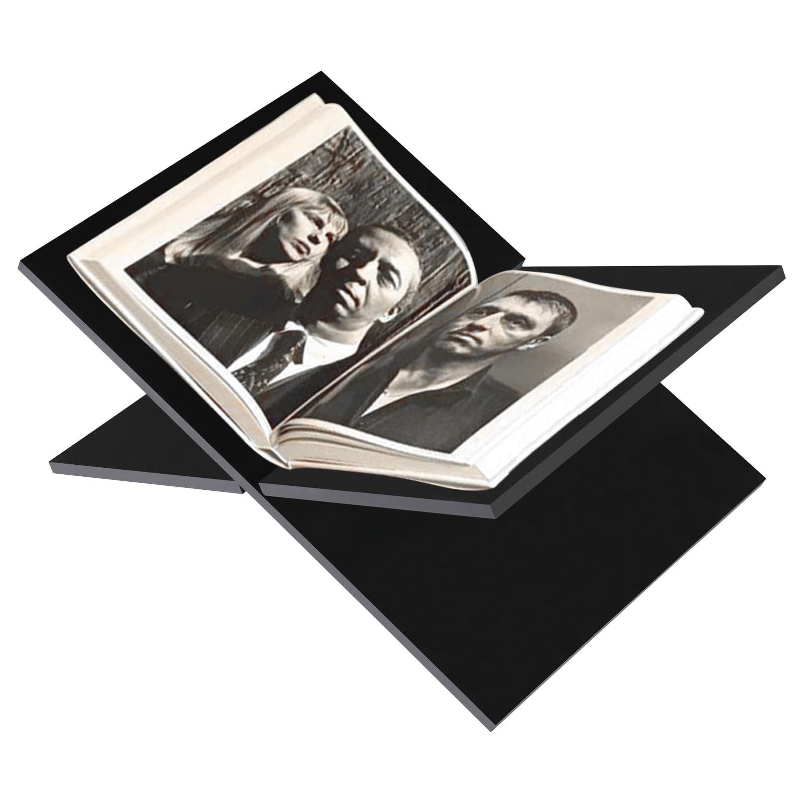 Libreria in acrilico – cornice a croce in acrilico nero – Espositore e lettura – Adatto per arte, Bibbia, libro di cucina, cavalletto, riviste