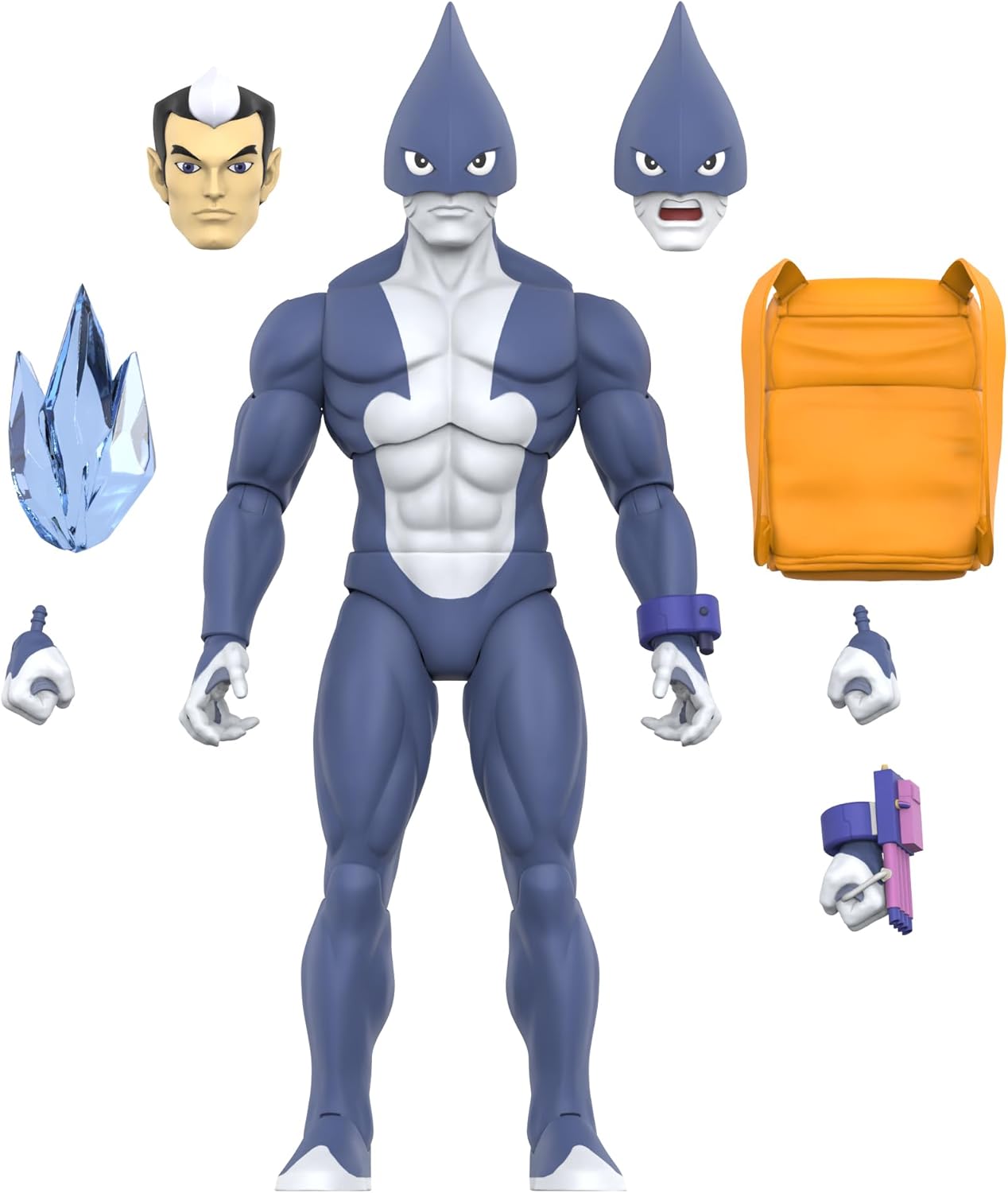 Super7 ULTIMATES! TigerSharks Mako (Hybrid) - 7" TigerSharks Action Figure with Accessories - Classic TV Show Collectibles and Retro Toys