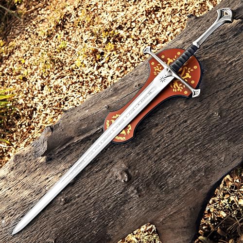 Andril - The Flame of the West | Handcrafted Stainless Steel Replica Sword | Comes with Wall Mount Plaque & Scabbard | Collectors Edition