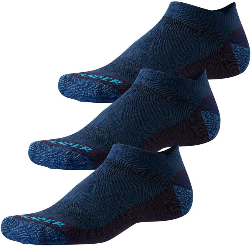 WANDER Merino Wool Ankle Running Hiking Socks 3 Pairs Lightweight Cushioned Sweat-Wicking No Show Athletic Socks Men Women
