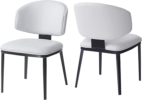 Miniatura 10 de PU Leather Upholstered Dining Chairs, Side Chair Set of 2 for Dining Rooms, Kitchens, Living Rooms, Table & Chair Sets, Desk Chair,Black-Gray Black