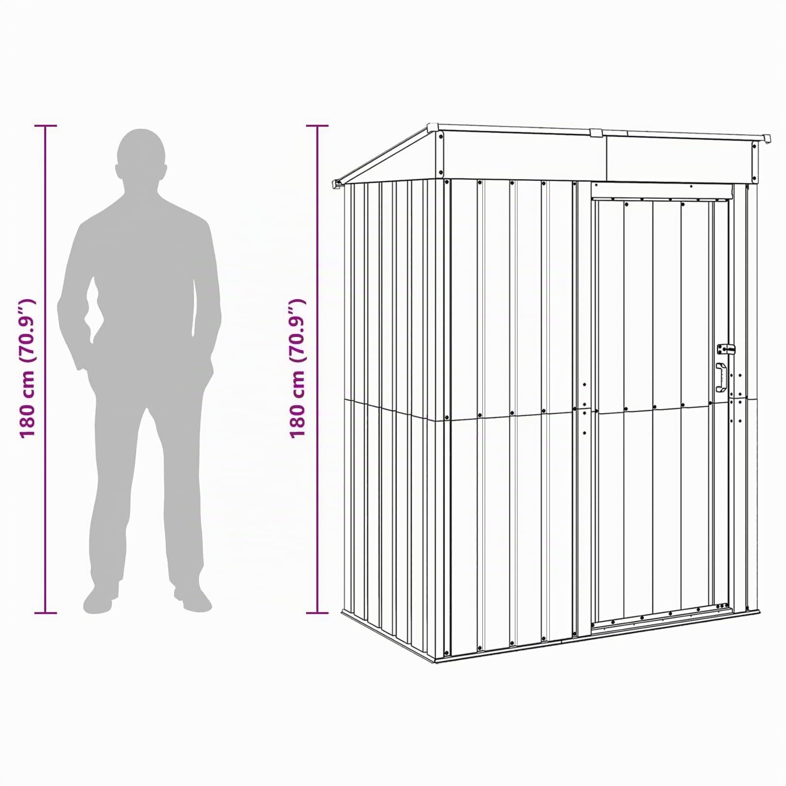 vidaXL Cabanons de Jardin Anthracite 137 x 81 x 180 cm Métал