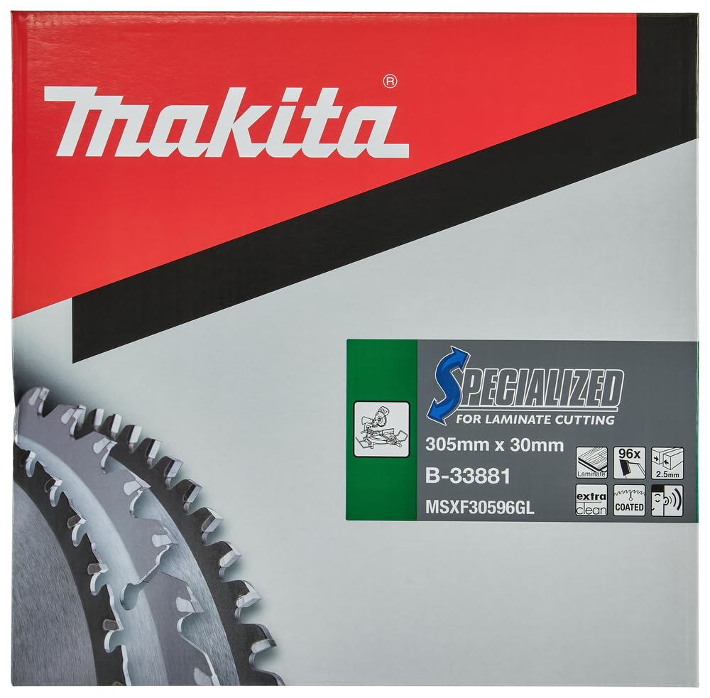 Makita B-33881 Specialized Blade for Laminate and Wood Cutting 305x30x96T, Multi-coloured - Image 2