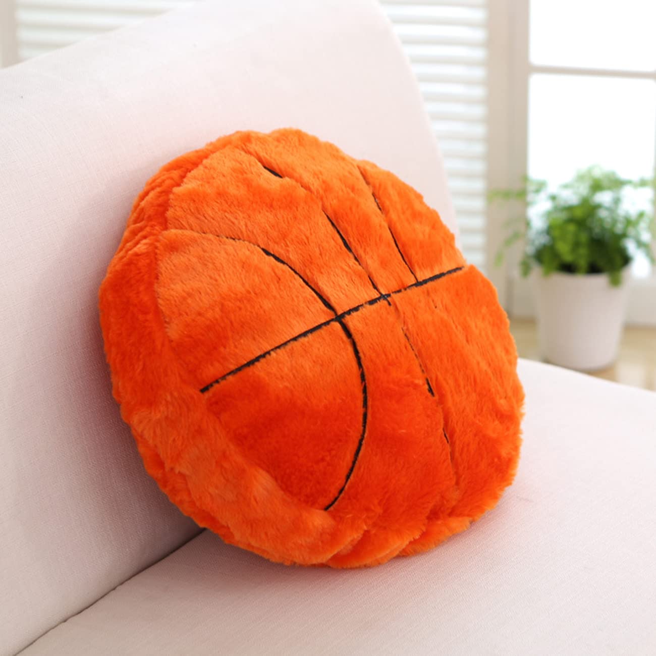 Tickles Basketball Soft Stuffed Plush Cushion Pillow for Kids Boys & Girls Home Decor (Color: Orange Size: 30 cm)-image-11