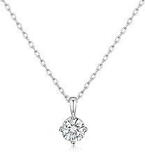 Philip Jones Sterling Silver April (Diamond) Birthstone Necklace Created with Zircondia® Crystals