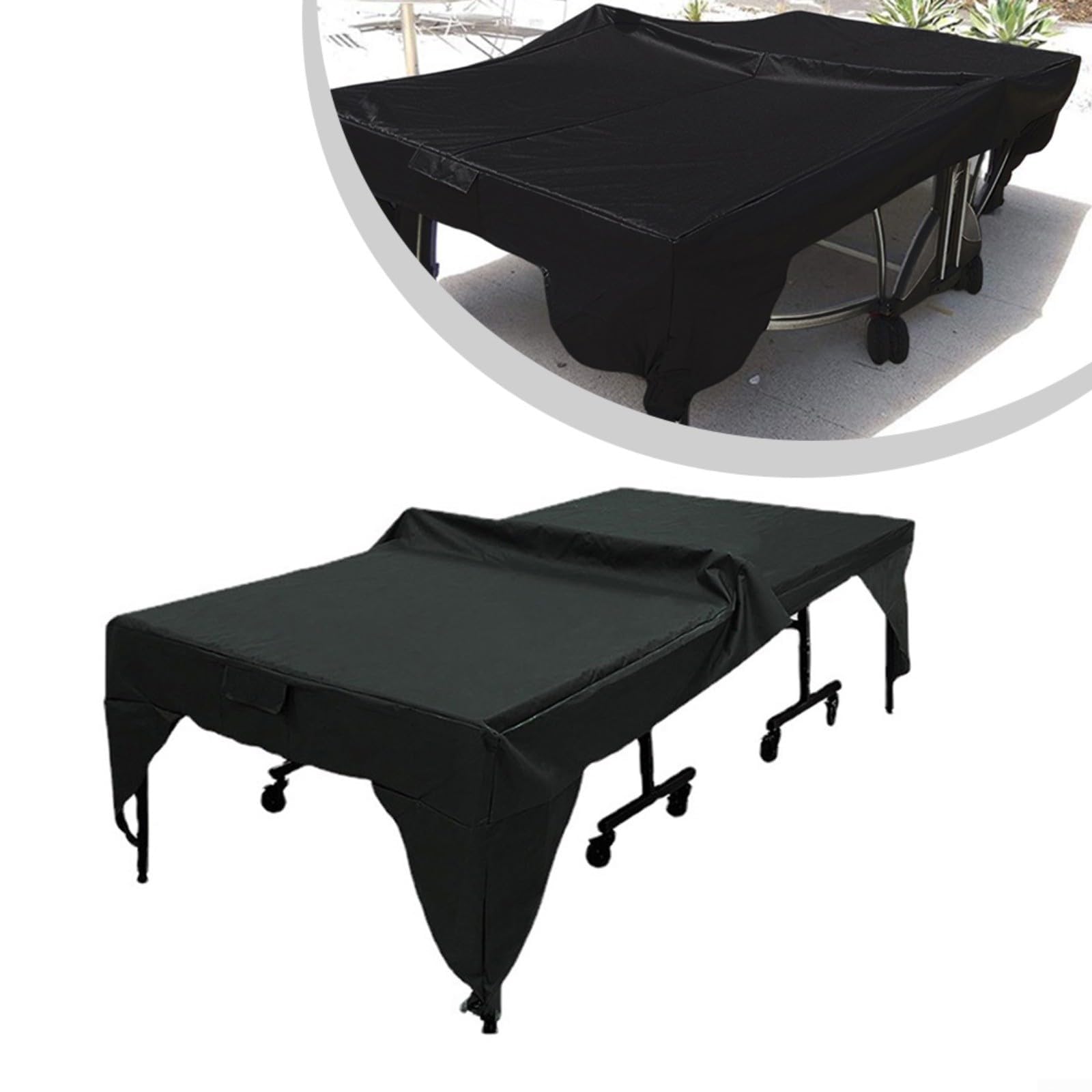 Housse de table de tennis de table avec revêtement argenté - 280 x 153 x 73 cm - Résistante aux intempéries et à la poussière - Pour terrasse