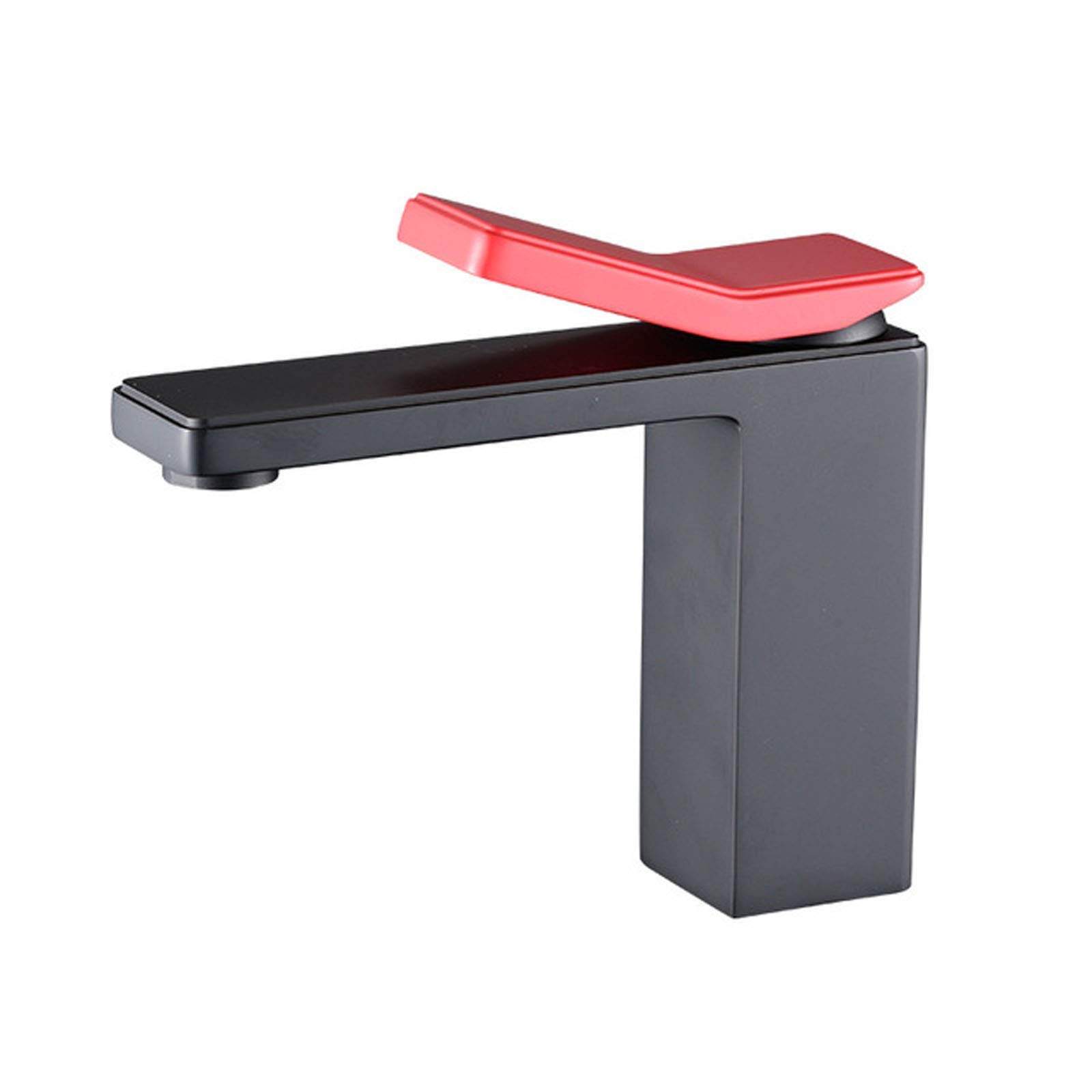 Mitigeur de lavabo noir en laiton anti-fuite chaud et froid