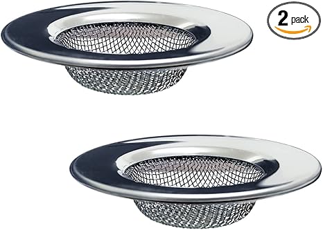 1.50" Bathtub Strainers, Bathroom Sink Strainers, Shower Drain Hair Catcher, Drain Strainer for Laundry, Mop Pool, Utility, Slop, RV Sink, Stainless Steel, Pack-2
