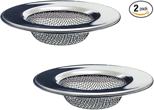 1.50" Bathtub Strainers, Bathroom Sink Strainers, Shower Drain Hair Catcher, Drain Strainer for Laundry, Mop Pool, Utility, Slop, RV Sink, Stainless Steel, Pack-2