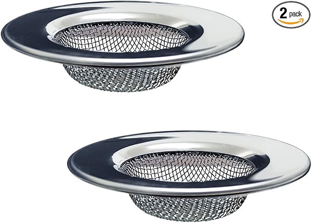 1.50" Bathtub Strainers, Bathroom Sink Strainers, Shower Drain Hair Catcher, Drain Strainer for Laundry, Mop Pool, Utility, Slop, RV Sink, Stainless Steel, Pack-2