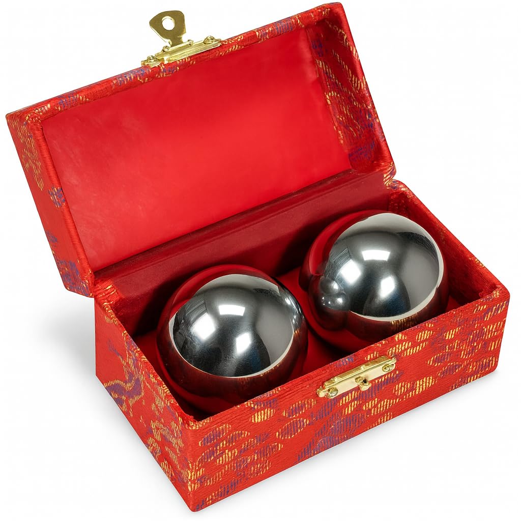 Baoding Balls Chinese Health Exercise Stress Balls Chrome Color