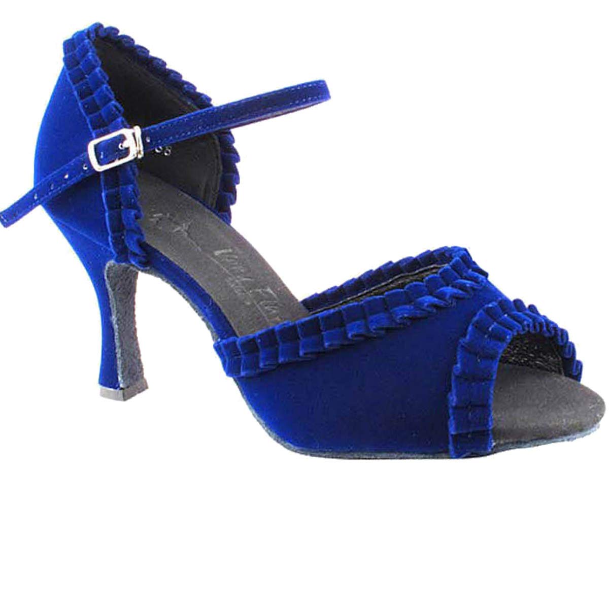 Very Fine Women's Ballroom Dance Shoes Tango Wedding Salsa Dance Shoes Blue Velvet Sera7001EB Comfortable Dance Shoes 2.5