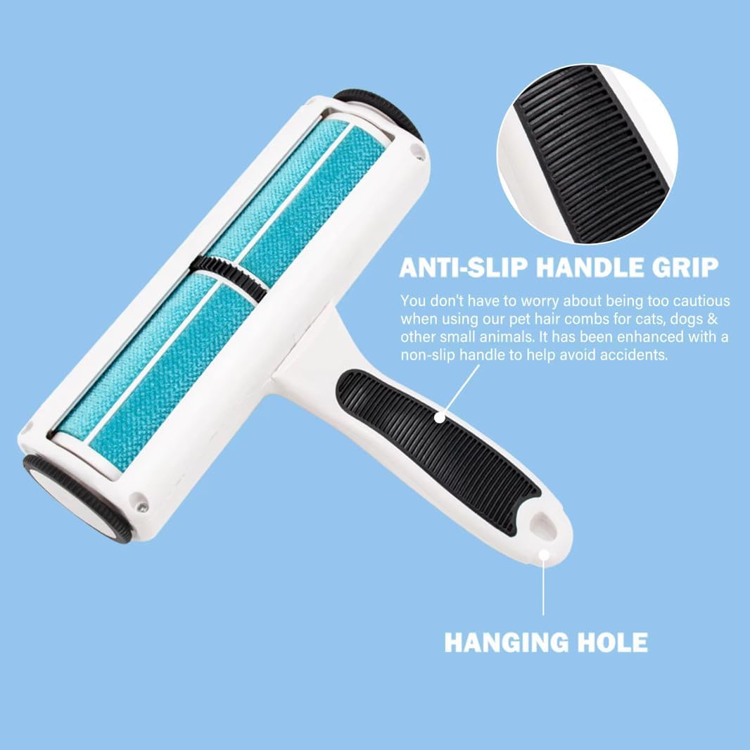 SheddEase Groom & Care Reusable Dog & Cat Pet Hair Remover for Furniture, Couch, Carpet | Deshedding Comb for Shedding, All-in-One Pet Hair Remover & Grooming Comb Kit