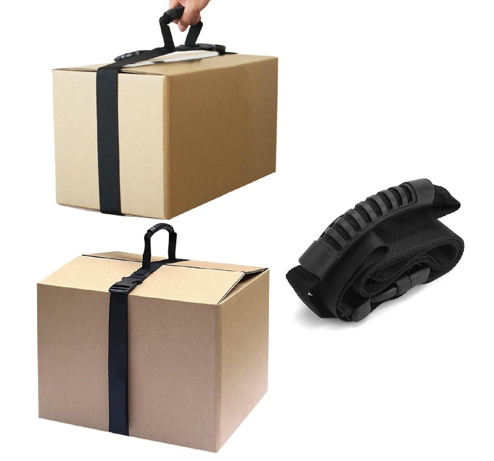 Carrying Strap with Handle (Pack of 1) with Handles for Boxes Heavy Duty Luggage Lashing Strap Holder Moving Strap for Lifting & Carrying Heavy Cases, Groceries, Luggage (Single Tape)