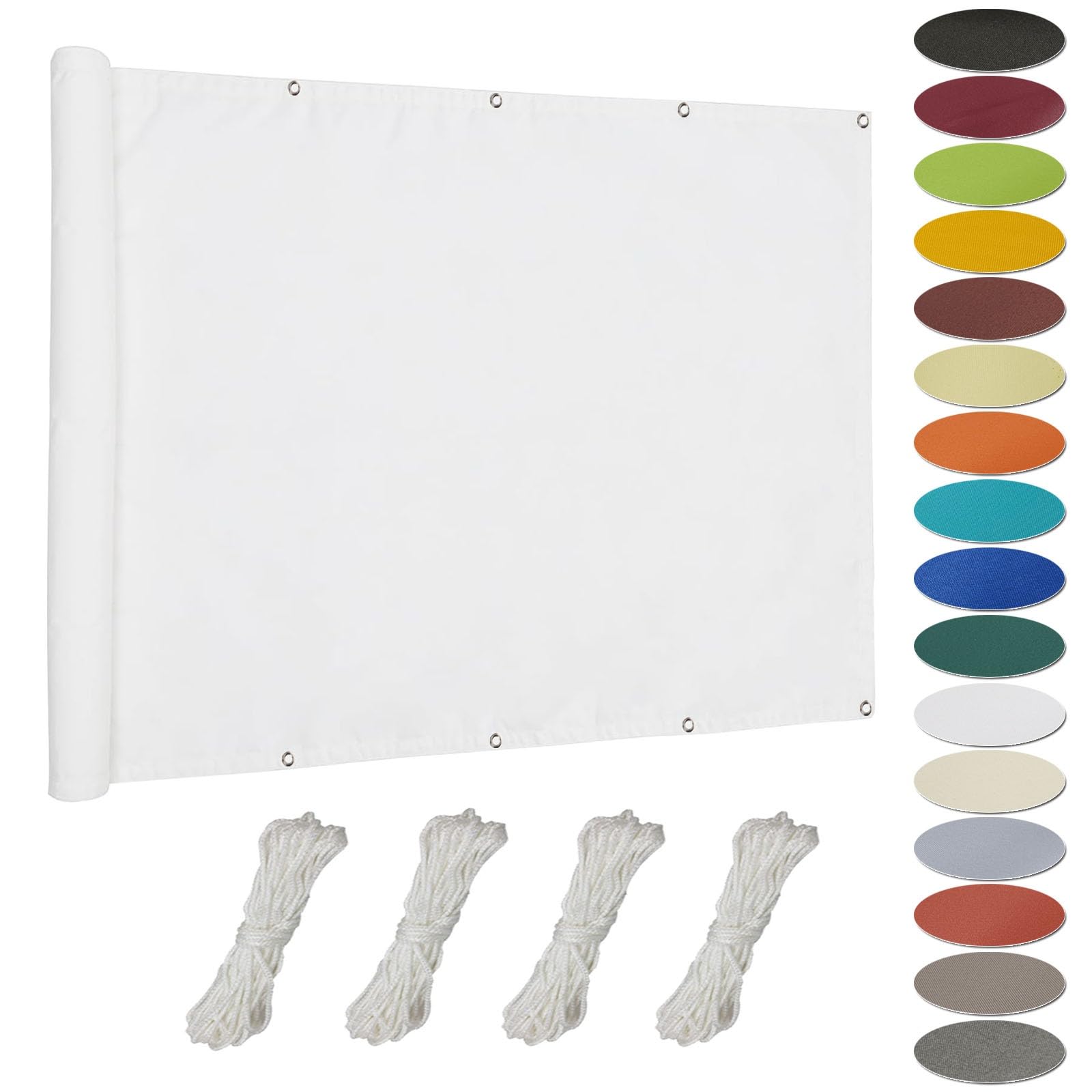 Filet d'ombrage blanc imperméable 3x5.5m pour stopper les UV et le vis-à-vis