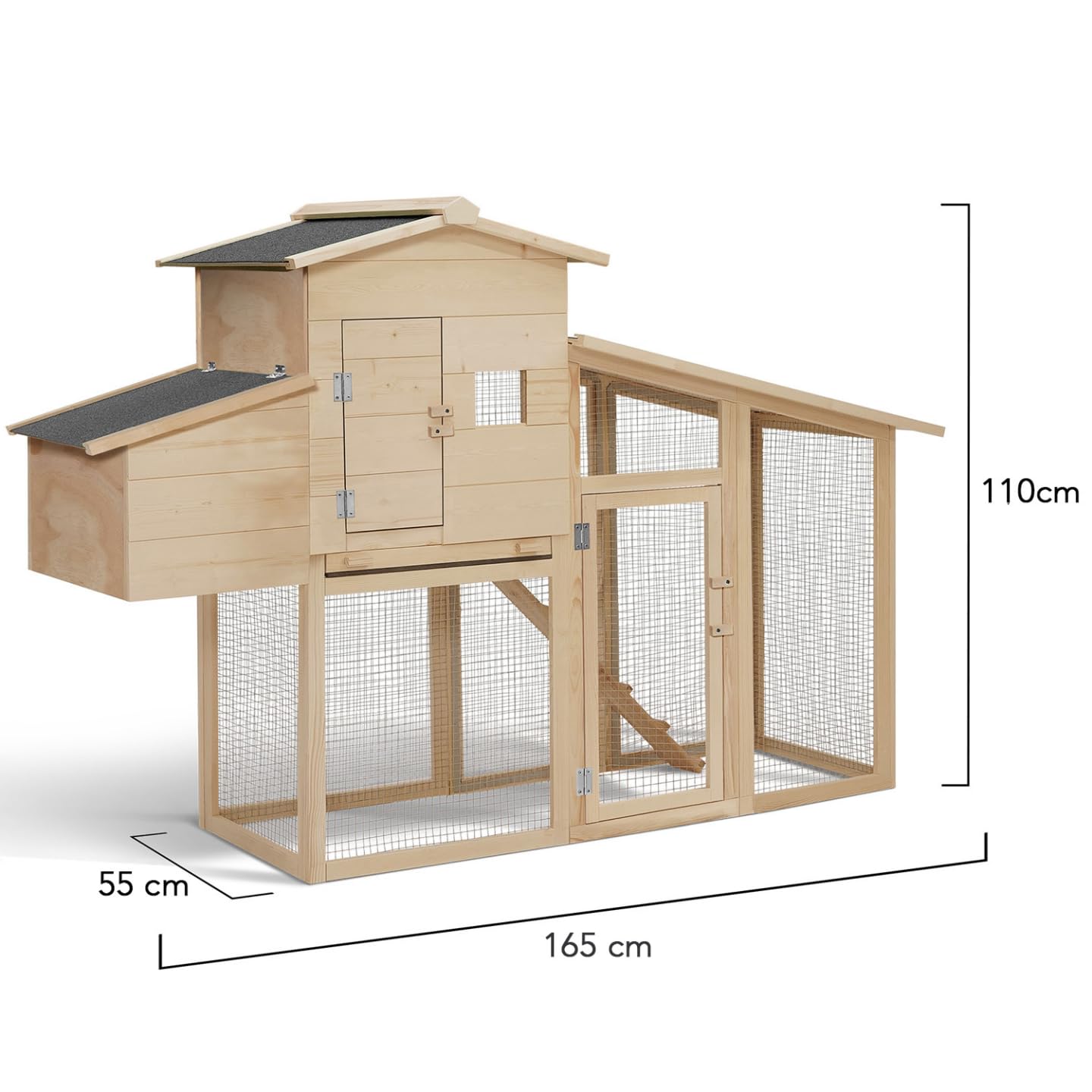 IDMarket – Gallinero con ponedero y caseta de madera