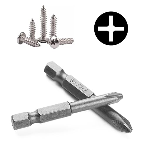 Miniatura 6 de Colomira Phillips - Juego de brocas para destornillador, 12 puntas magnéticas Phillips de cabeza cruzada, vástago hexagonal de acero S2 de 14