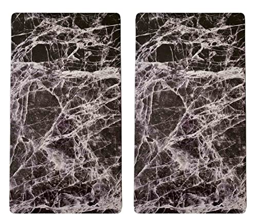 Ritadeshop Stove Top Burner Covers Black Marble Set of 2, Rectangle 11 1/4''W * 19 5/8''L * 5/8''H - Thumbnail 2