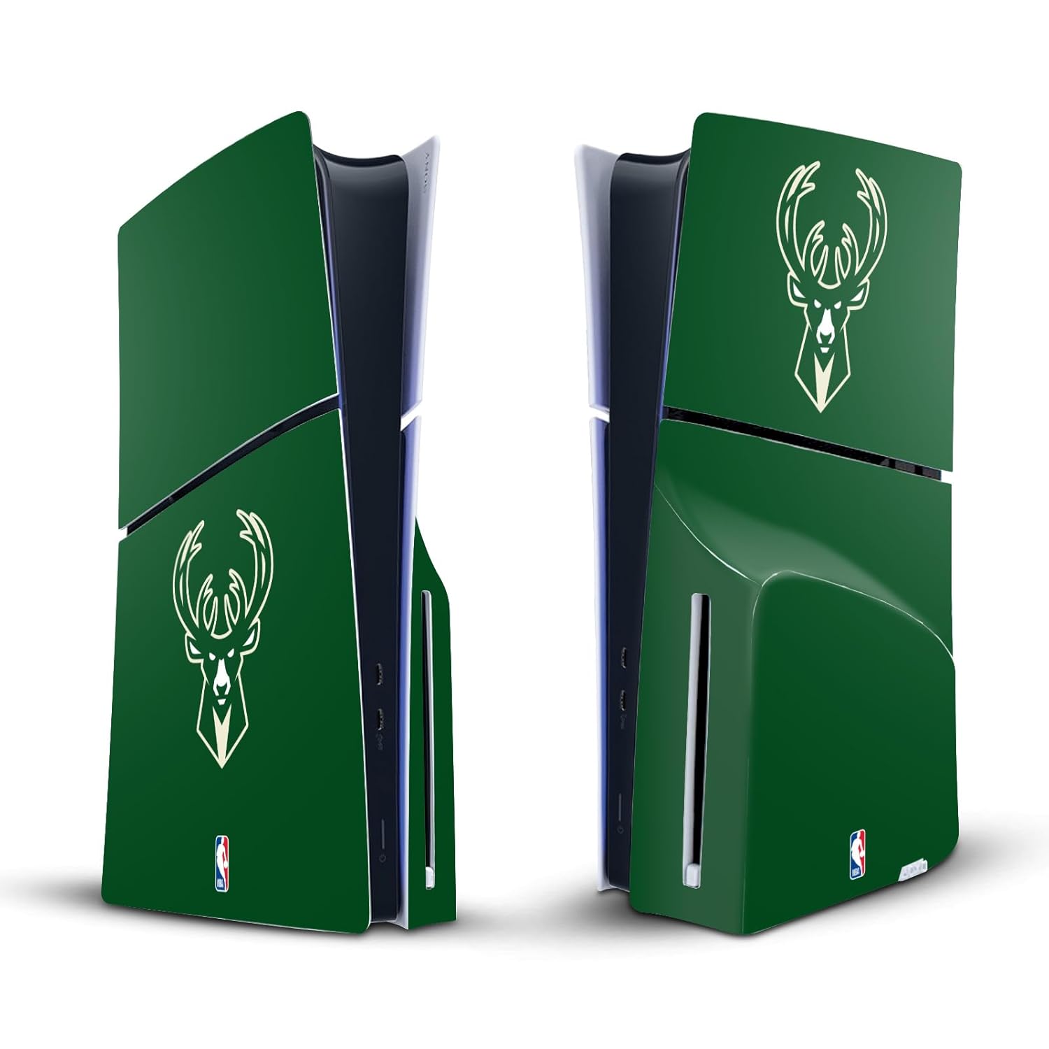 Head Case Designs Officially Licensed NBA Green Milwaukee Bucks Logo Vinyl Sticker Gaming Skin Decal Cover Compatible With Sony PlayStation 5 PS5 Slim Disc Edition Console