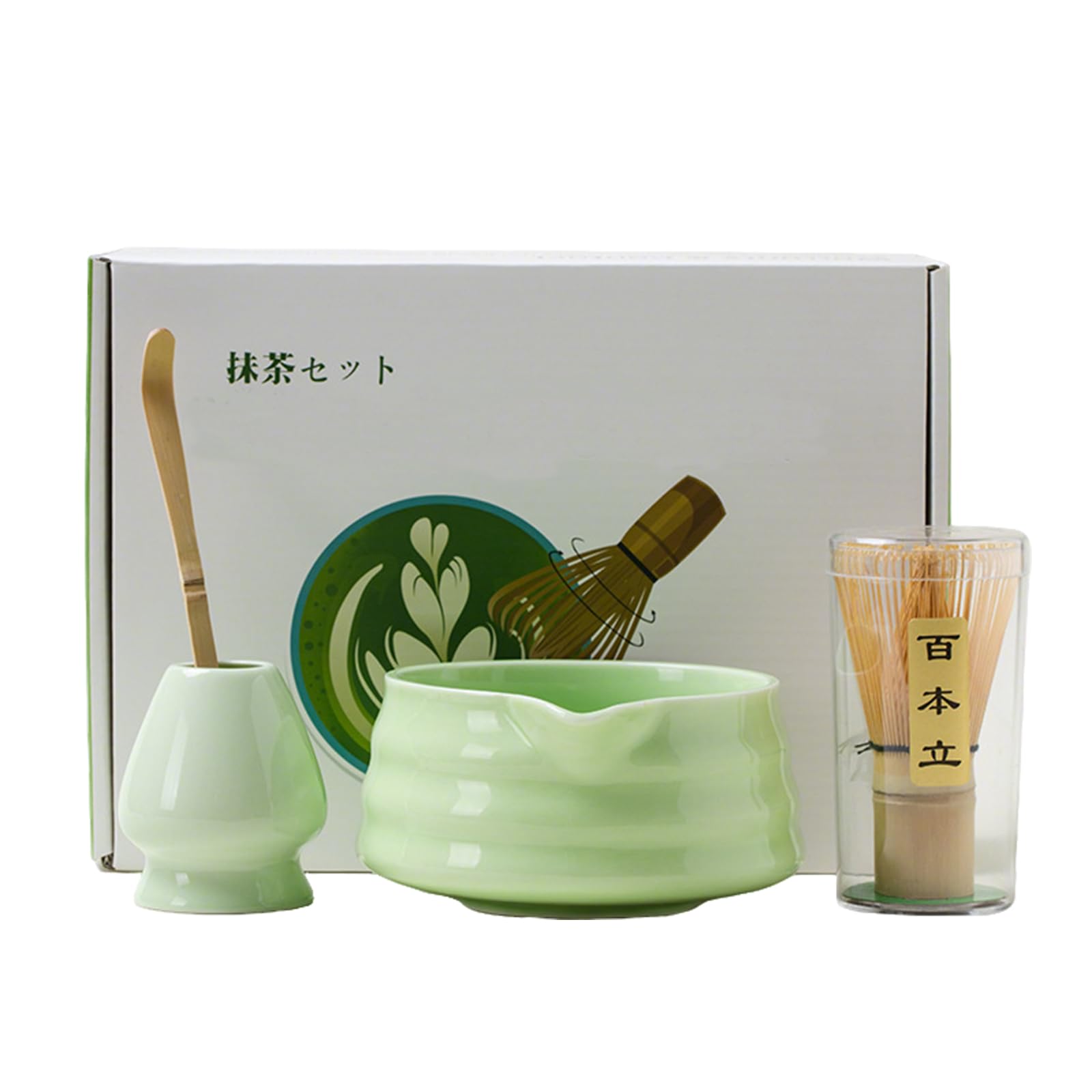 AVIANA Matcha Set of 4 Ceramic Chawan Blue Mooya Hand Glazed Tea Bowl