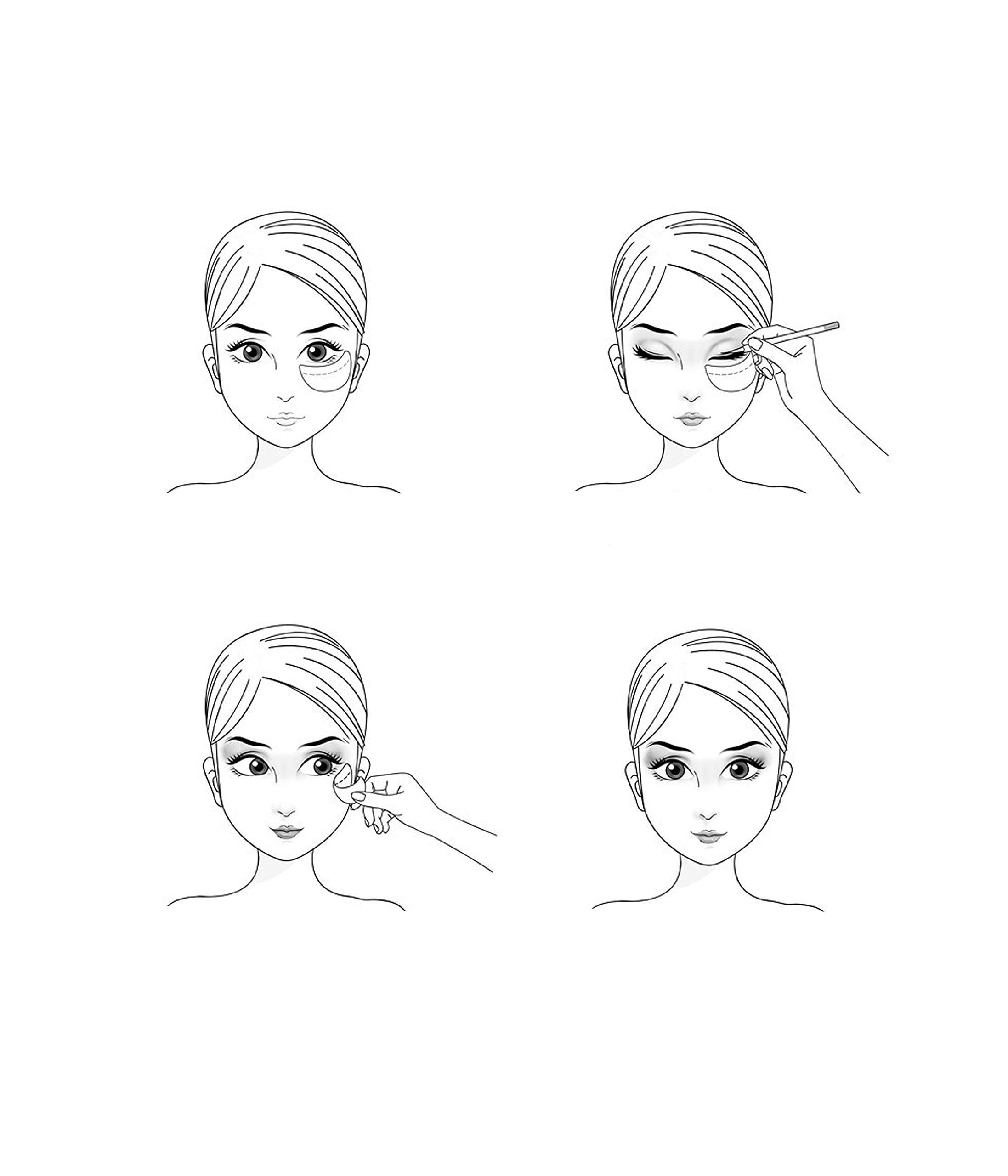 200 plantillas de sombra de ojos, plantillas de maquillaje rápido, almohadillas de maquillaje de ojos para maquillaje de ojos, pestañas, sombra de ojos, extensiones de pestañas, maquillaje de 3