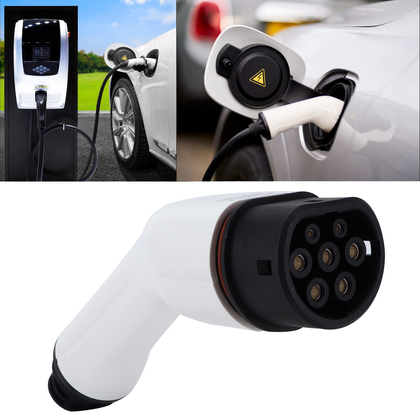 Caricabatterie EV Tipo 2 32A 22kW,IP54 Spina Femmina 2 IEC 62196 3 Fasi 480V, per Auto Elettriche PHEV Compatibile con Stazioni Pubbliche Private, Resistente a -30°C~50°C