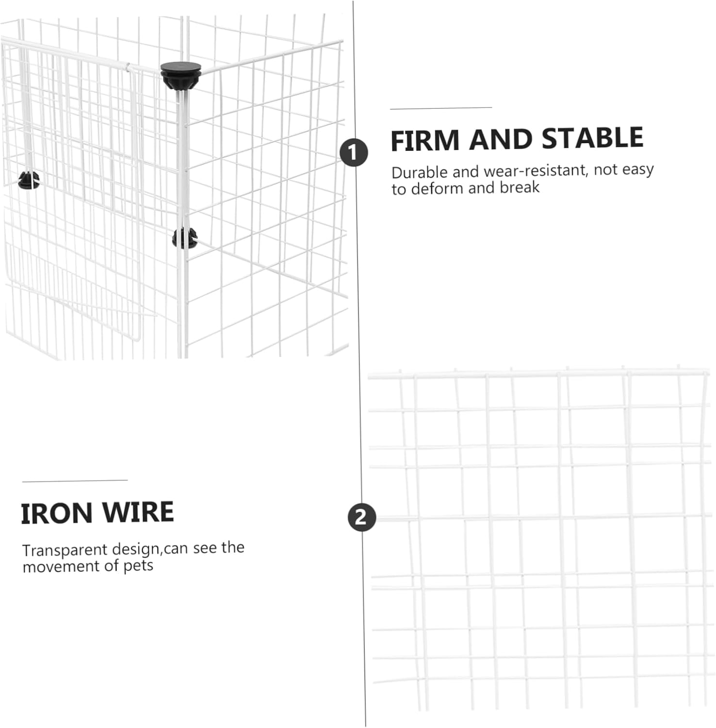 BESPORTBLE Pet Fence Dog Crate Small Pet Cage Breathable Cat Kennel Wire Crate for Easy Assembly No Harm to Skin