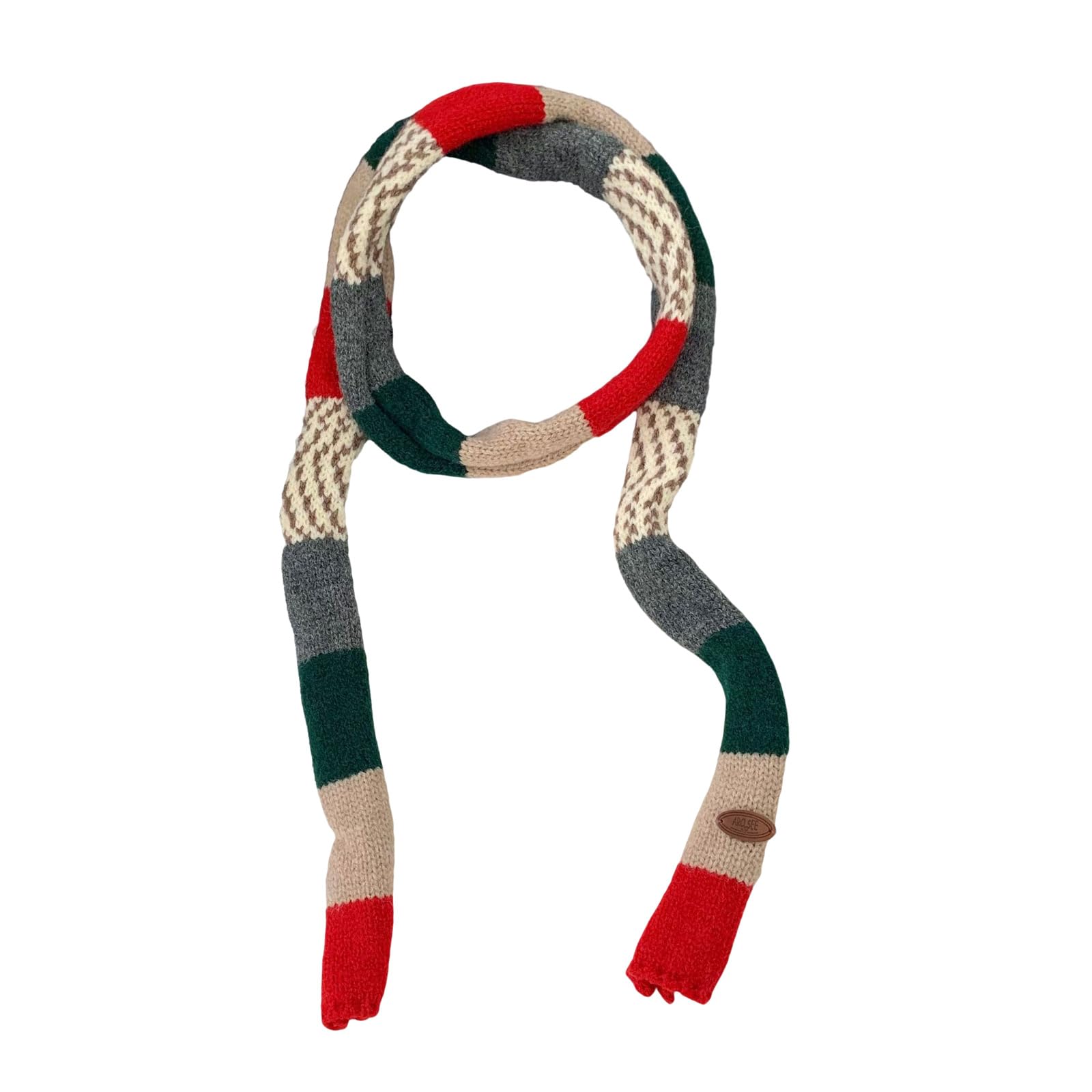 MICFENY Knit Skinny Scarf For Women Neckerchief Hangbag Handle Wrap Long Belt Choker Photo Props