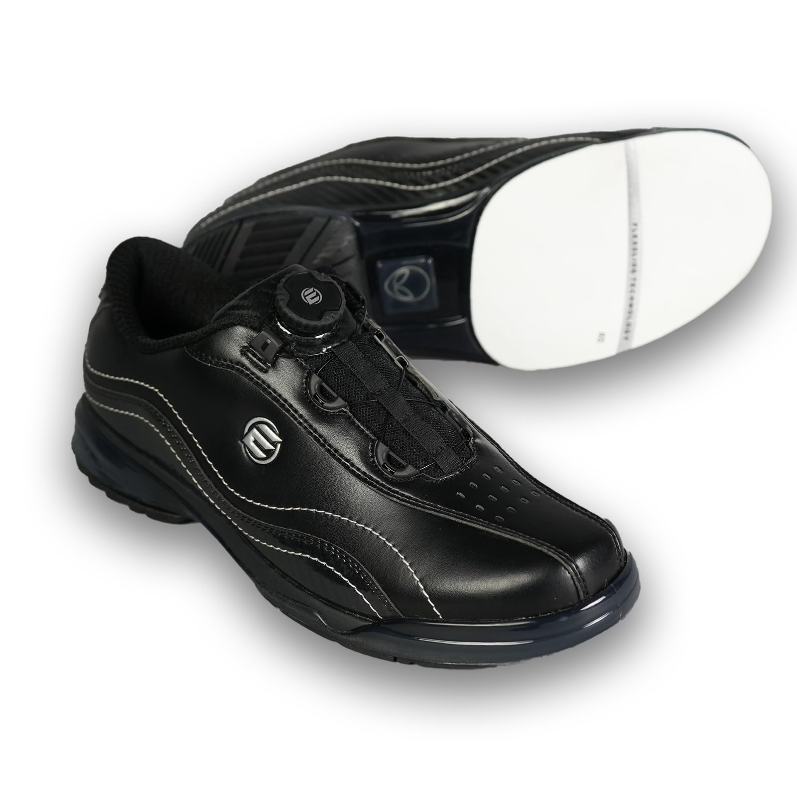 Elite Predator Dial Fastening Men’s Bowling Shoes - Professional Bowling Shoes - Right Hand Bowling Shoes - Includes Interchangeable Slide Soles and Heels - Comfortable Fit