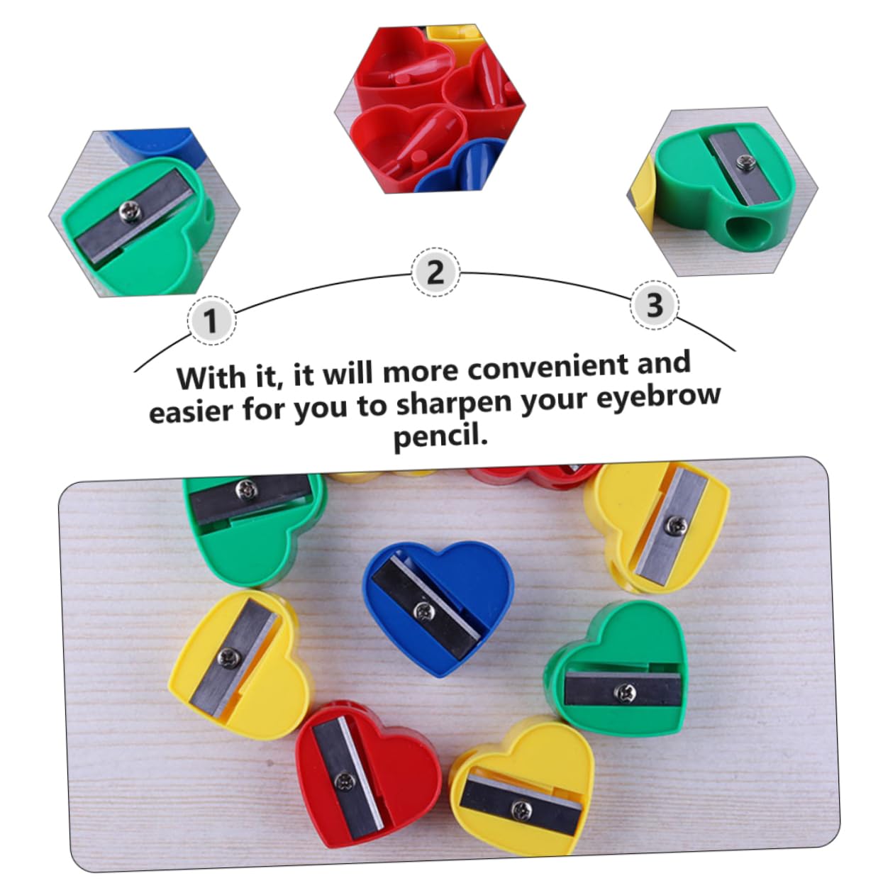 SEWACC Unique Design Makeup Pencil Sharpener 60pcs Plastic Pencil Sharpeners for School Office