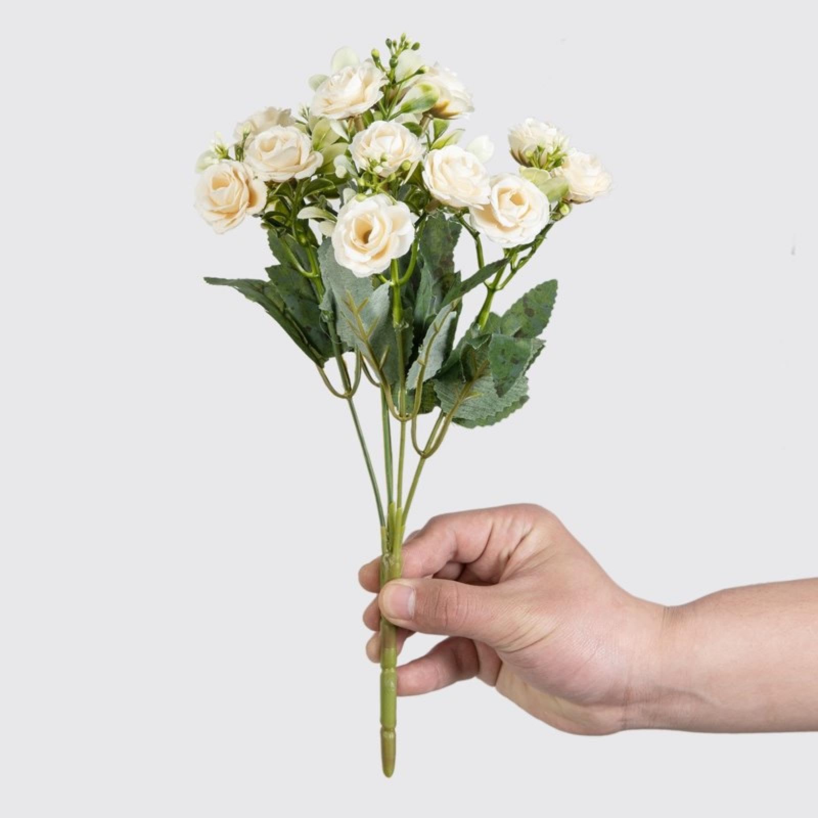 Fiori artificiali, rose di seta multi-testa, bouquet da sposa, ghirlande per festival, decorazione per la casa, la stanza, il soggiorno, bonsai, ricamo (4 pezzi/rosa)