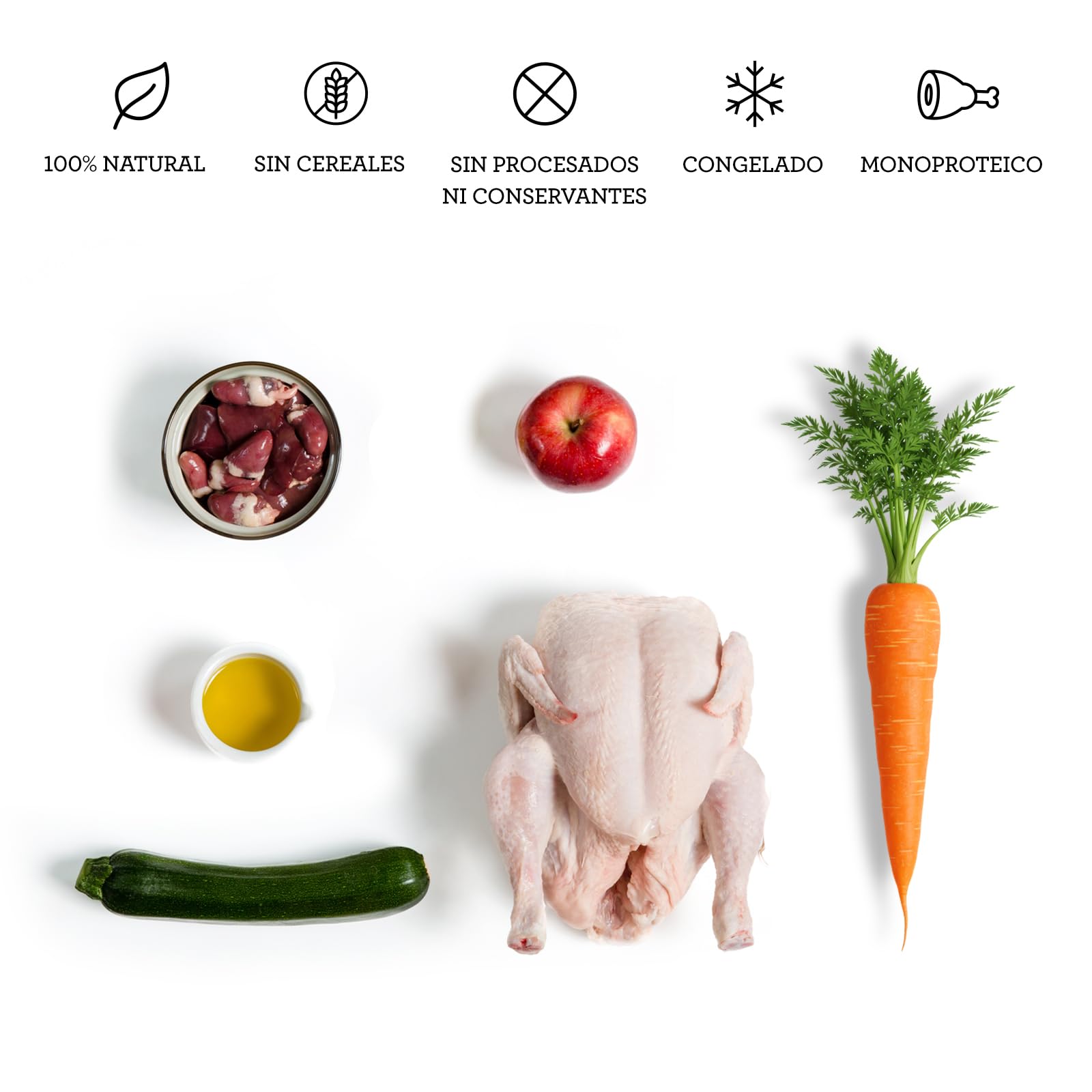 CRU - Comida para Gatos Cruda y Natural de Pavo - Dieta Barf para Gatos Junior y Adultos - Comida Congelada para 1 Mes - 10 Paquetes de 500g. (10 Paquetes, Pavo)