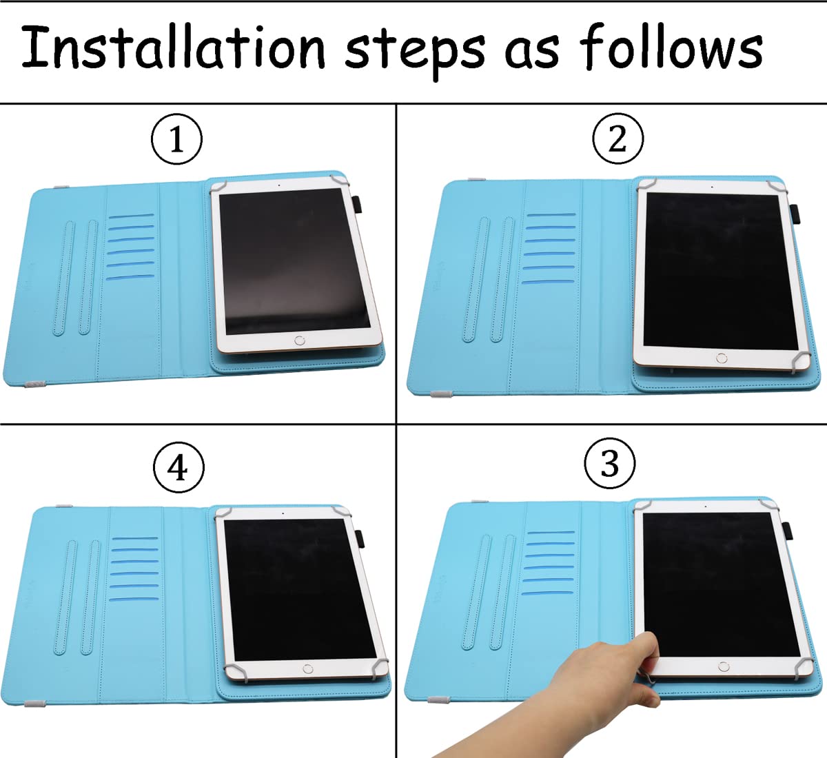 Universelle Tablet-Hülle Für 7-8,5 Zoll – Mit Ständer, Handschlaufe & Kartenfächern, Schwarz-grün