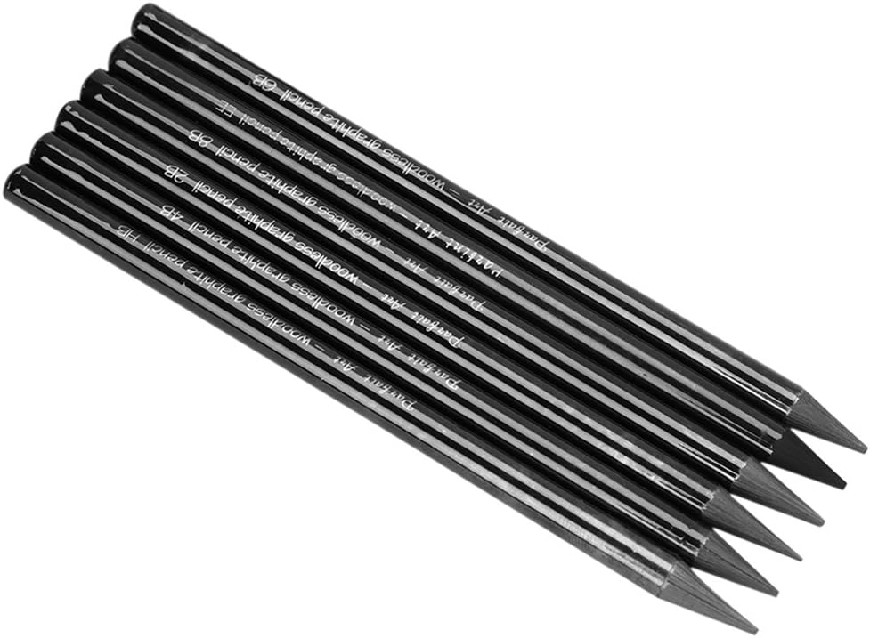 6pcs Woodless Pencil Set Graphite Pencil HB 2B 4B 6B 8B EE for