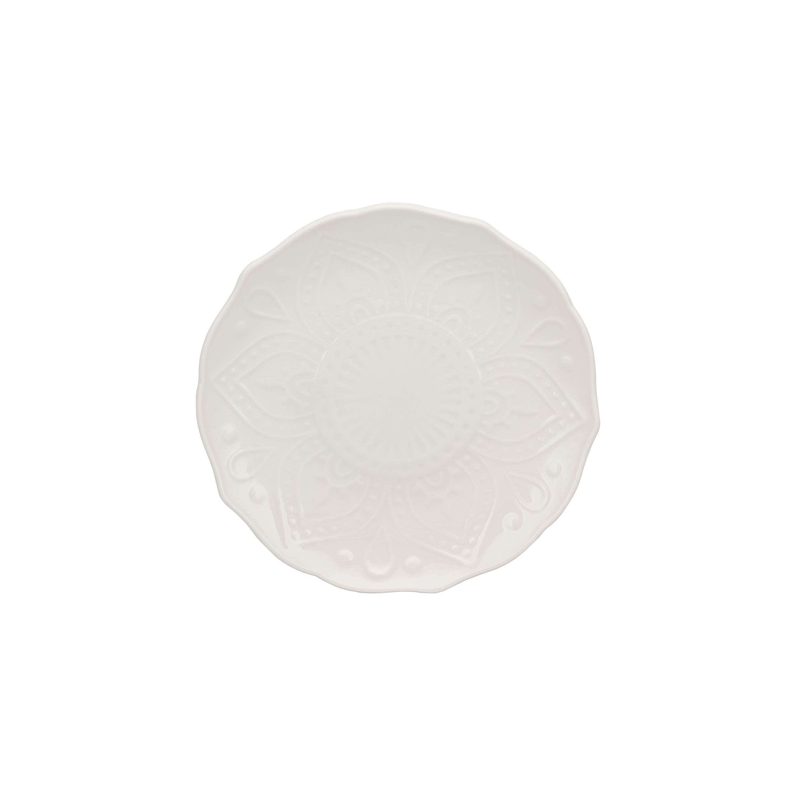 10 Strawberry Street Dahlia - Plato blanco para pan y mantequilla (6 unidades, 15,24 cm)