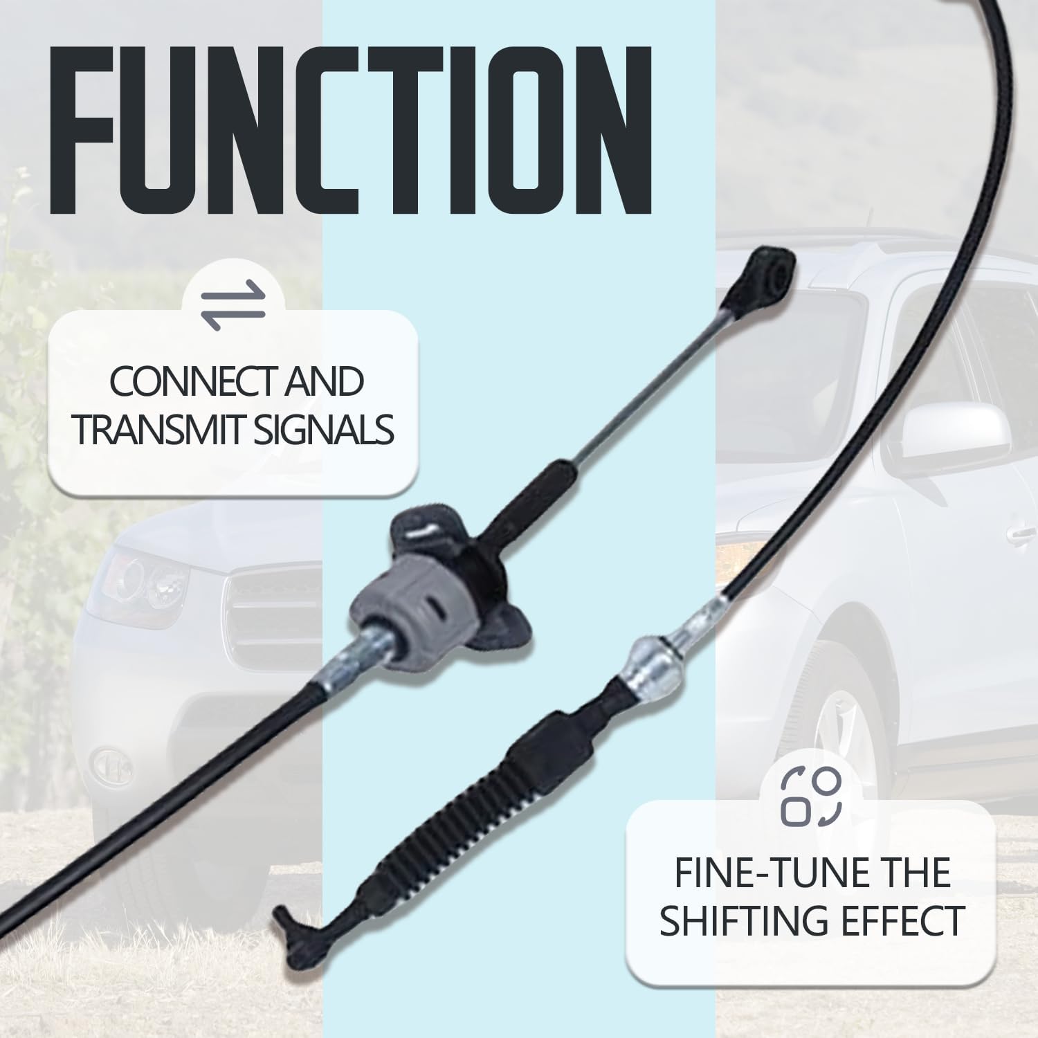 Automatic Transmission Shifter Cable Compatible with Hyundai Santa Fe 2.7L 3.3L 2007-2009 Replace #46790-0W100 467900W100 46790-2B100 467902B100